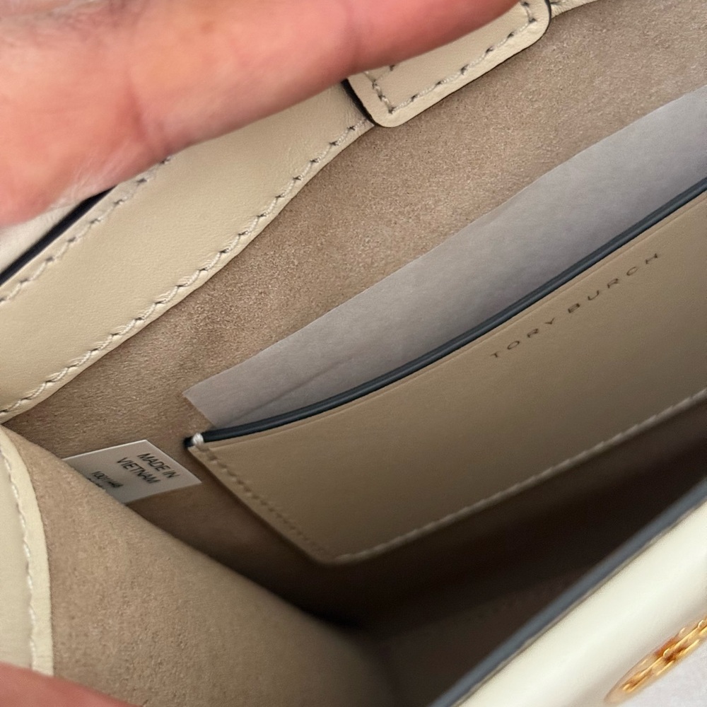 Tory Burch T monogram mini tote in ivory color - Picture 8 of 10